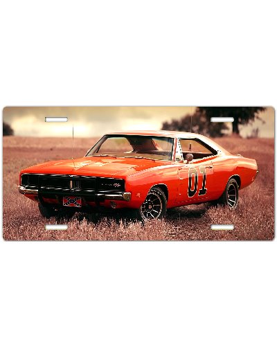 Dukes of Hazzard General Lee photograph no fade car tag